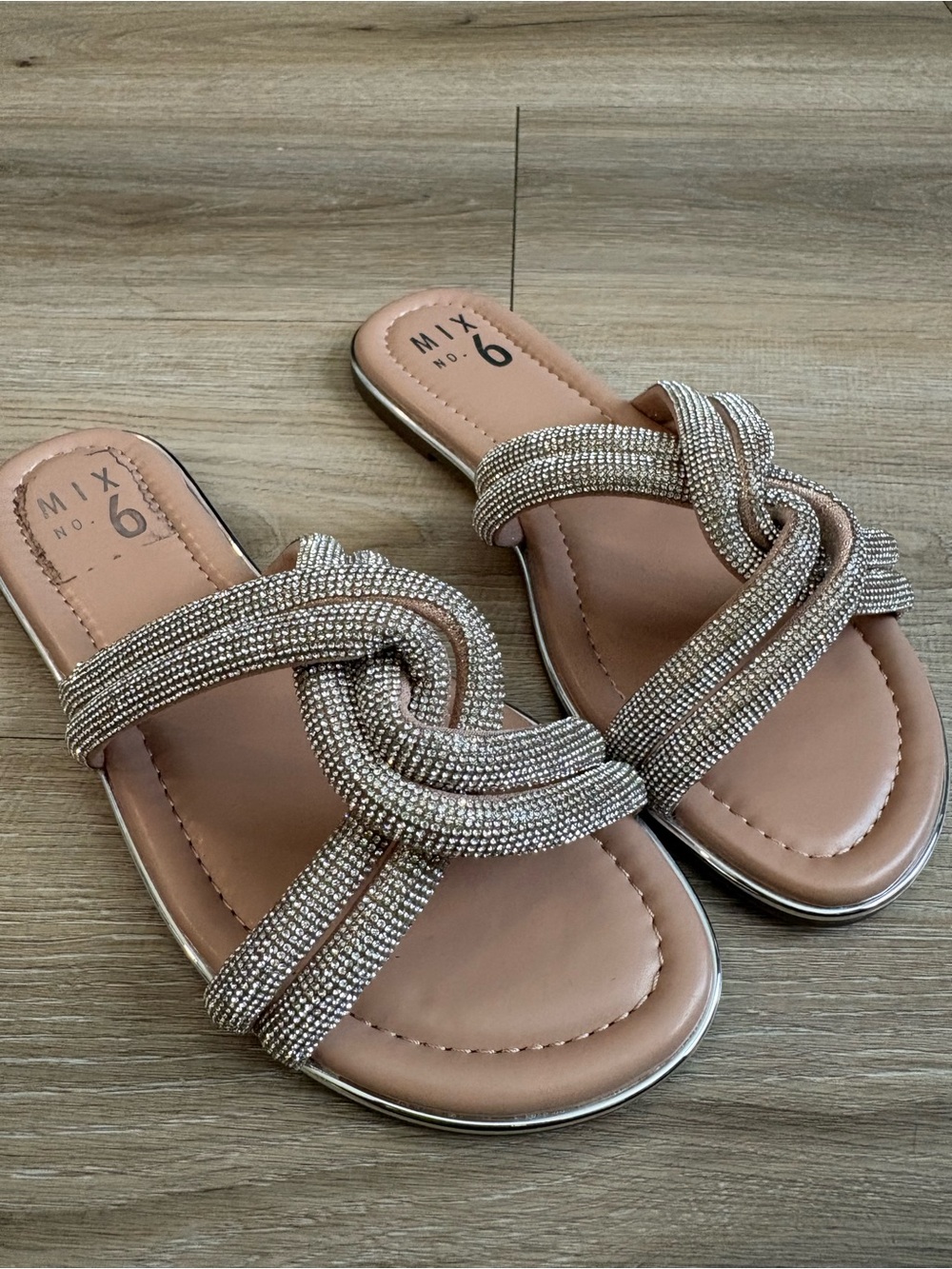 Mix No. 6 Rose Gold Knotted Slide Sandals